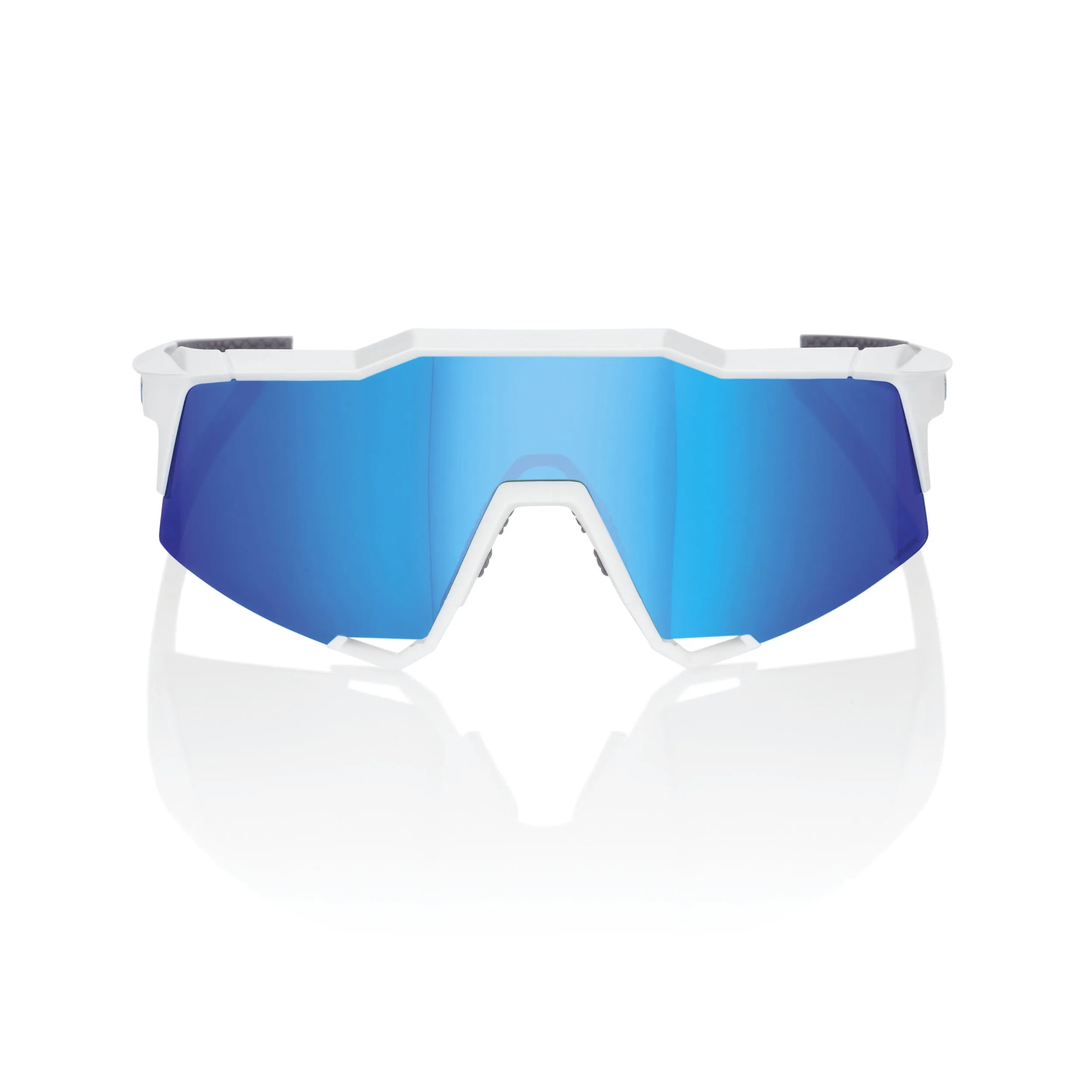 100% SPEEDCRAFT Sport Performance Sunglasses, Matte White, Blue