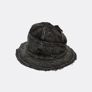 11.5ozBLK×BLK Denim THE OLD MAN AND THE SEA Hat (CRASH REMAKE) -  Black