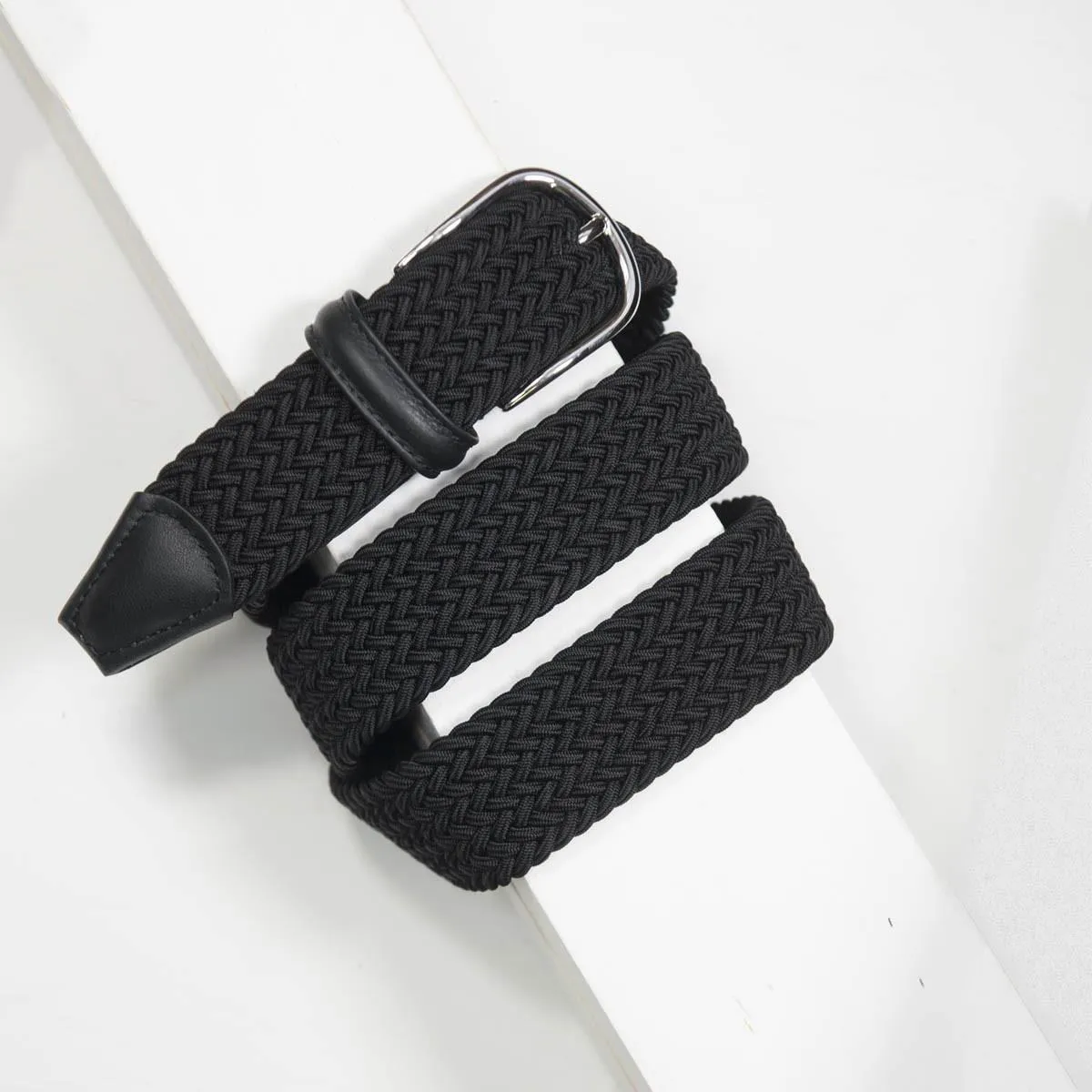 3.5cm Woven Elastic Belt (Black)