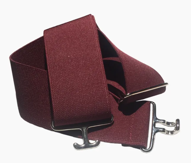 ACE EQUESTRIAN BURGUNDY & SILVER ELASTIC BELT