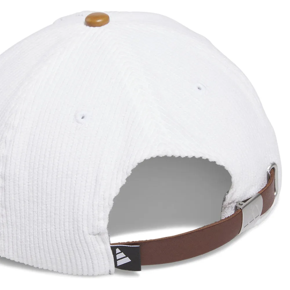 adidas Corduroy Leather 5-Panel Rope Cap - White