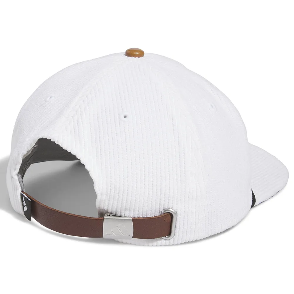 adidas Corduroy Leather 5-Panel Rope Cap - White