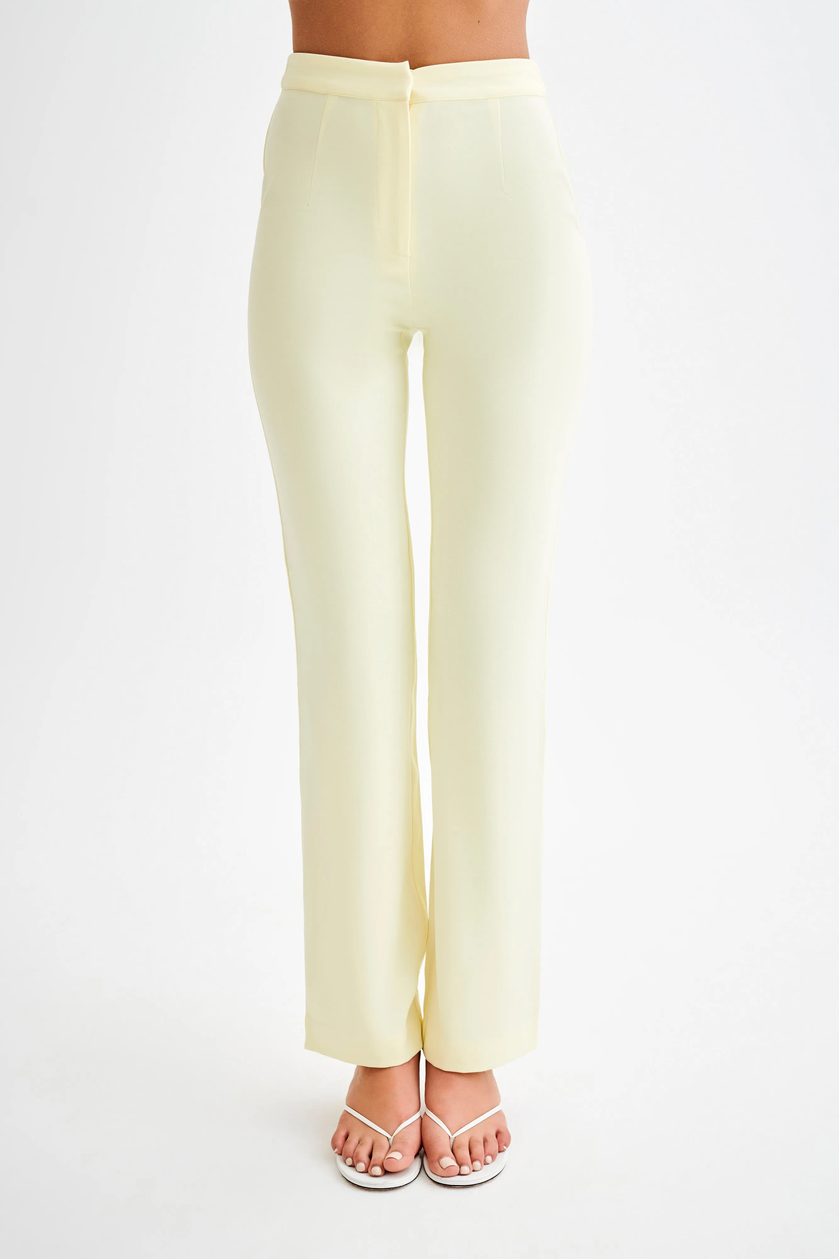 Allanah Suiting Straight Leg Pant - Pastel Lemon