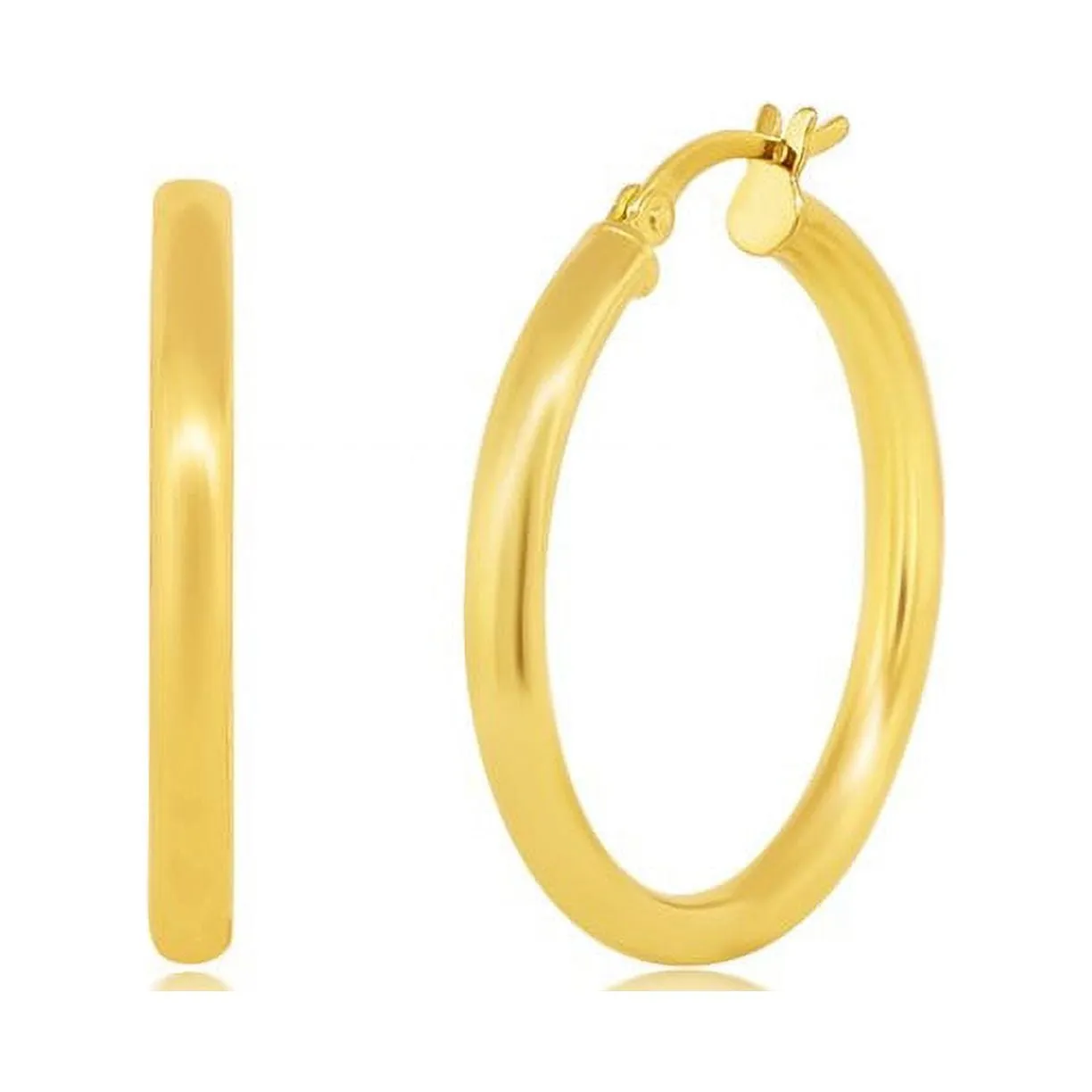 Amy Hoop Earrings - Yellow Gold Plated Hoop Earrings