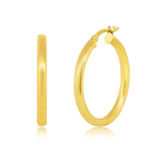 Amy Hoop Earrings - Yellow Gold Plated Hoop Earrings