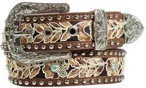 Angel Ranch Women's Floral Lace Stitched Belt