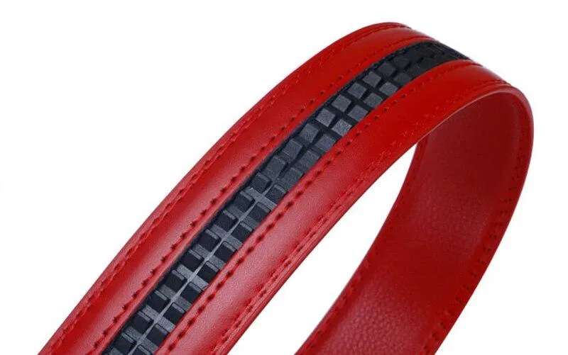 Automatic Men's Blue Cowskin Leather 31mm Width Belt Strip without Buckle