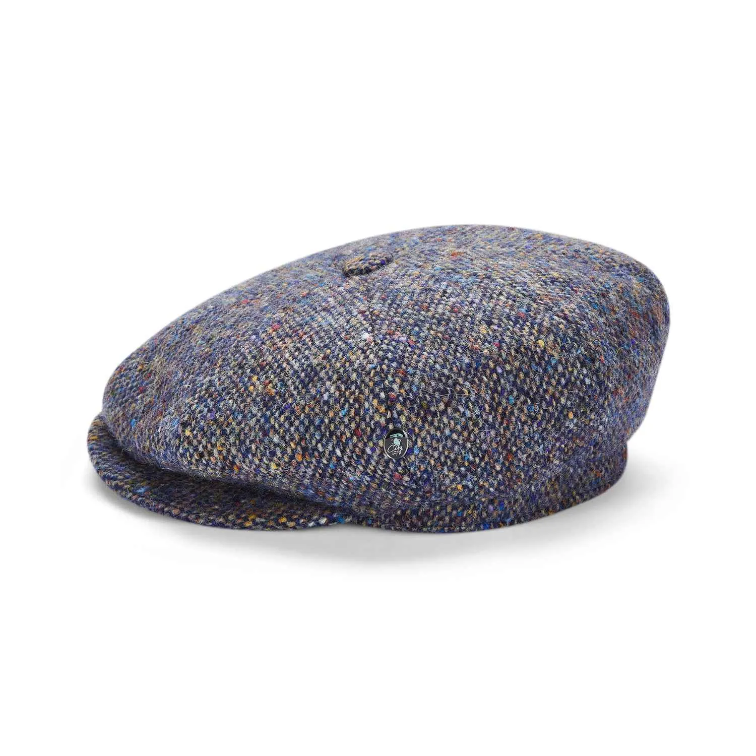 Baker Boy Hat by City Sport | Blue Speckled Donegal Tweed Cap