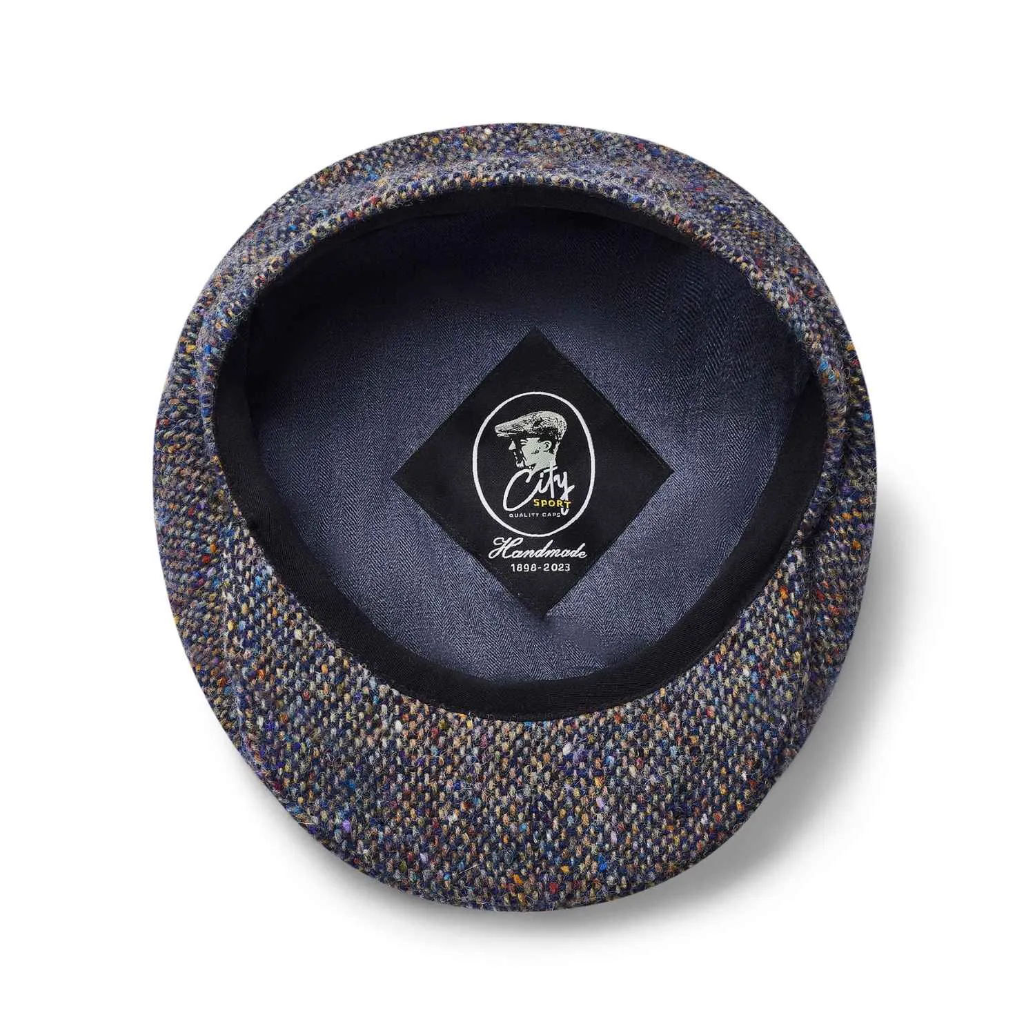 Baker Boy Hat by City Sport | Blue Speckled Donegal Tweed Cap