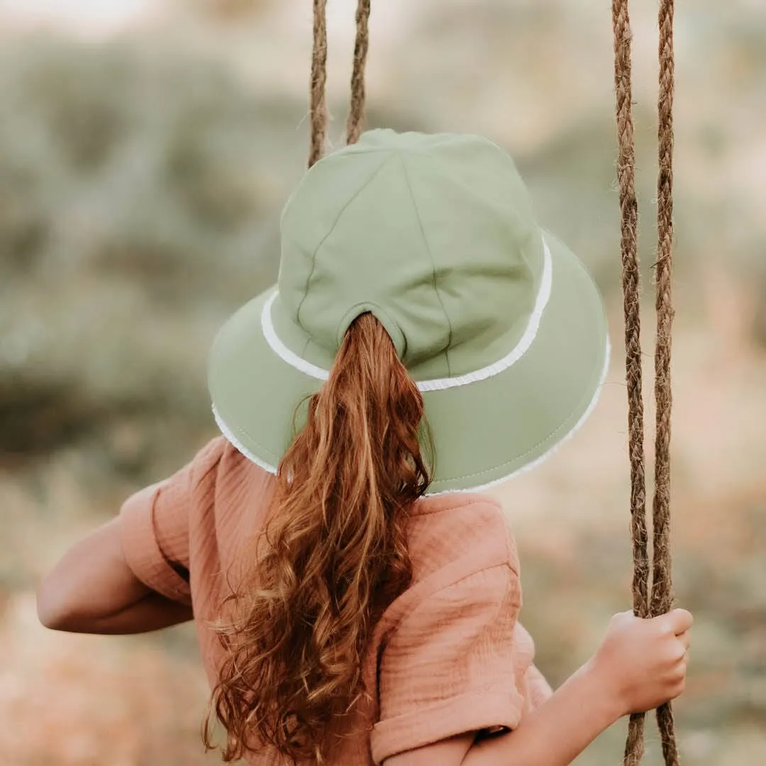 Bedhead - Kids Ponytail Trim Bucket Hat Khaki