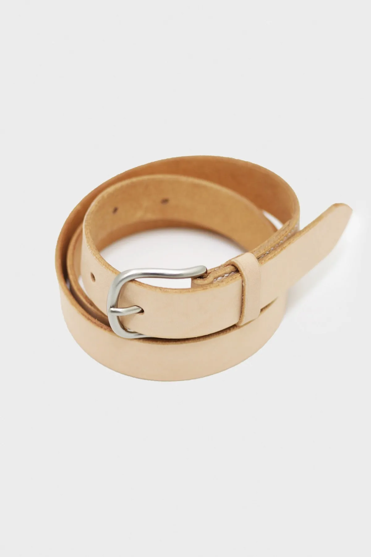 Belt - Natural Leather and Nickel Buckle