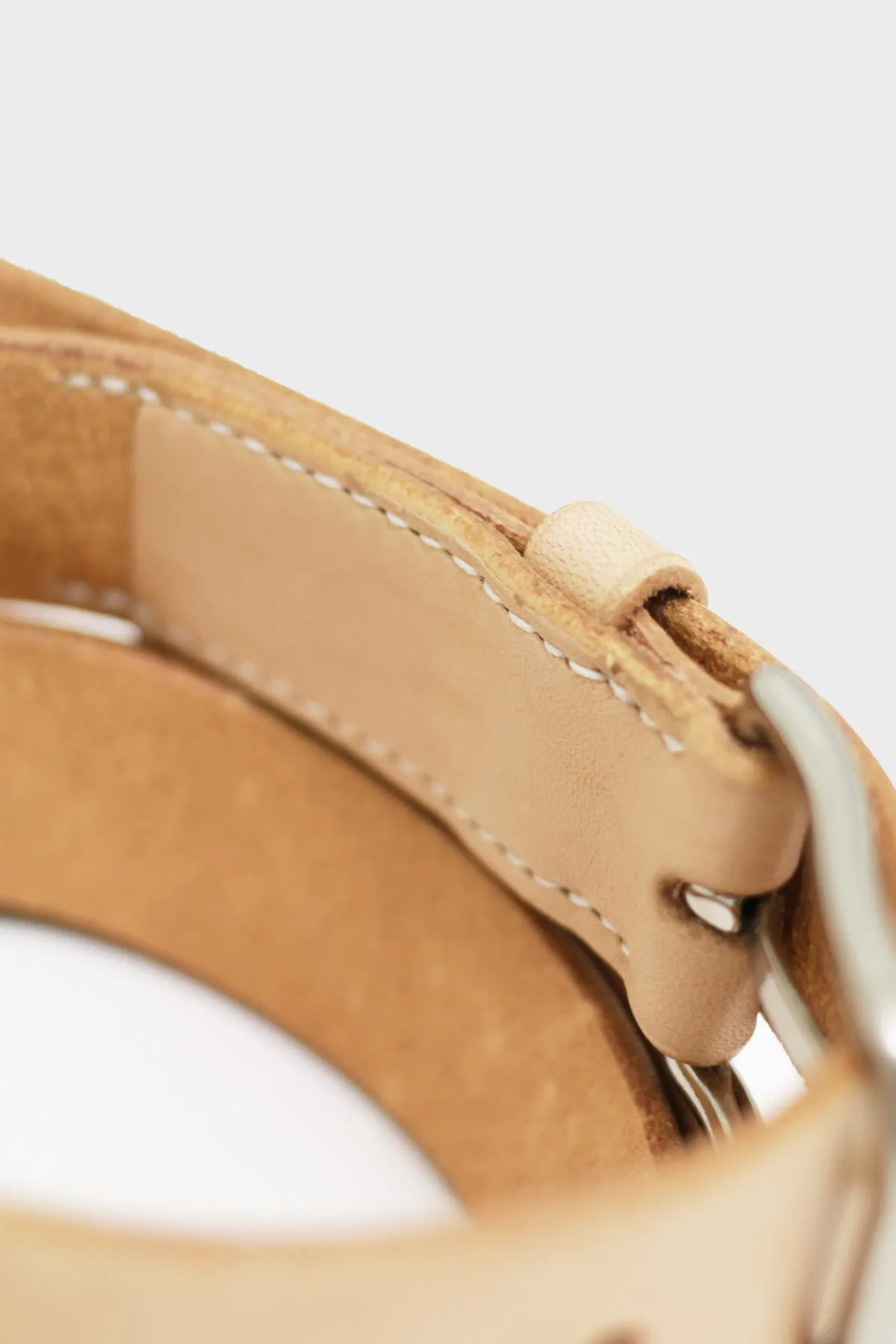 Belt - Natural Leather and Nickel Buckle