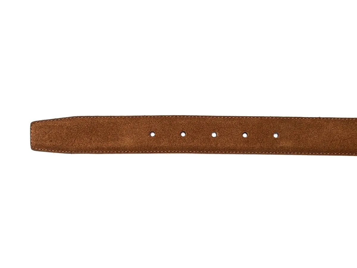 Belt Tobacco Suede Brass Buckle