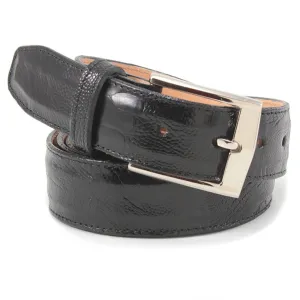 Belvedere Black Genuine Ostrich Dress Belt