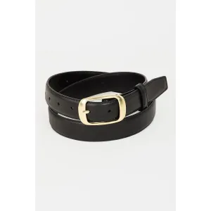 Black Gold Rectangle Buckle Belt