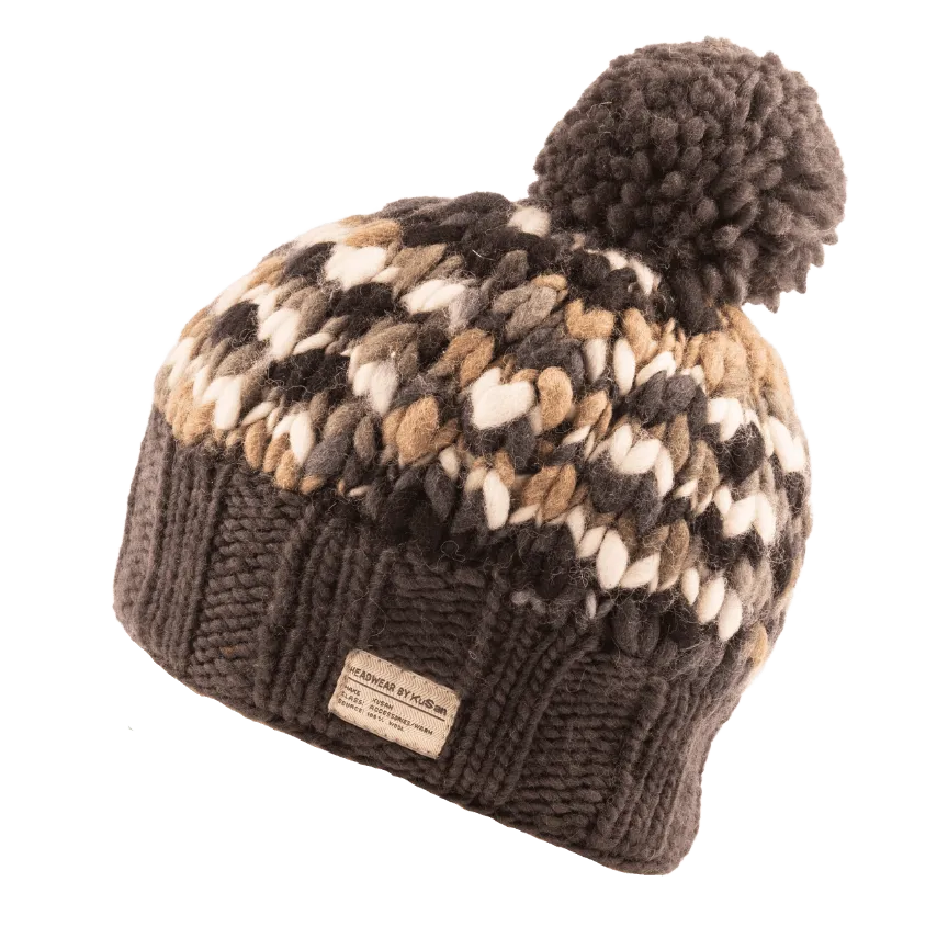 Bobble Hat Uneven Yarn Charcoal