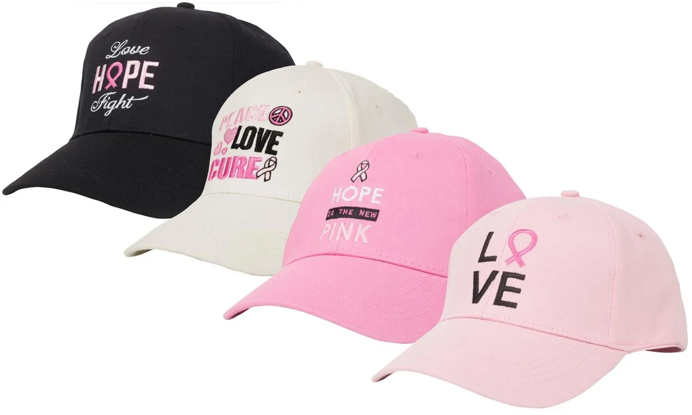 Breast Cancer Awareness Embroidered Baseball Caps