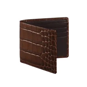 Brown Mock Croc Leather Wallet