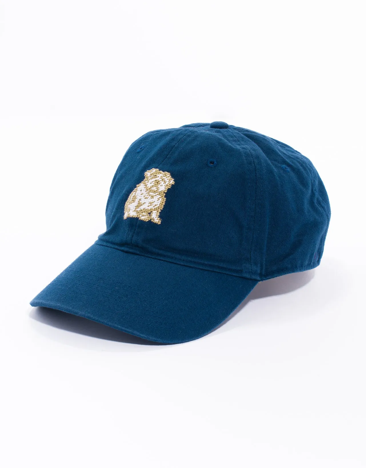 BULLDOG NEEDLEPOINT HAT - NAVY