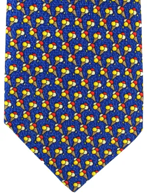 Bvlgari Sevenfold Tie Royal Blue Ice Cream Novelty Design SALE