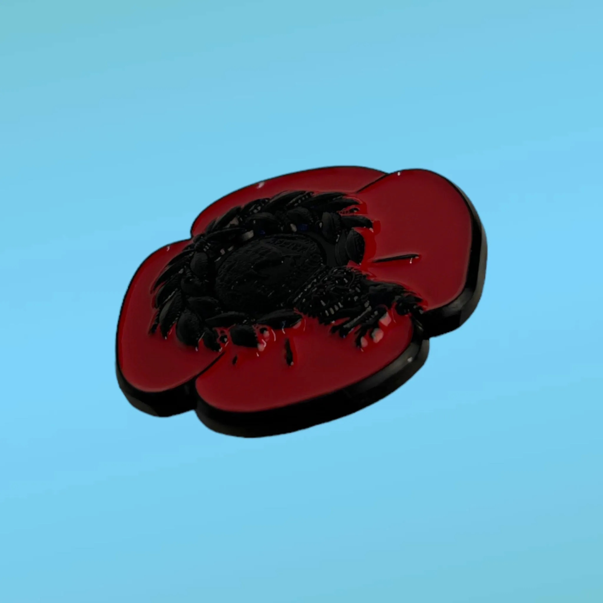 Cap Badge Poppy Lapel Pin - Black