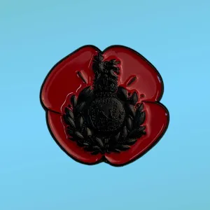 Cap Badge Poppy Lapel Pin - Black