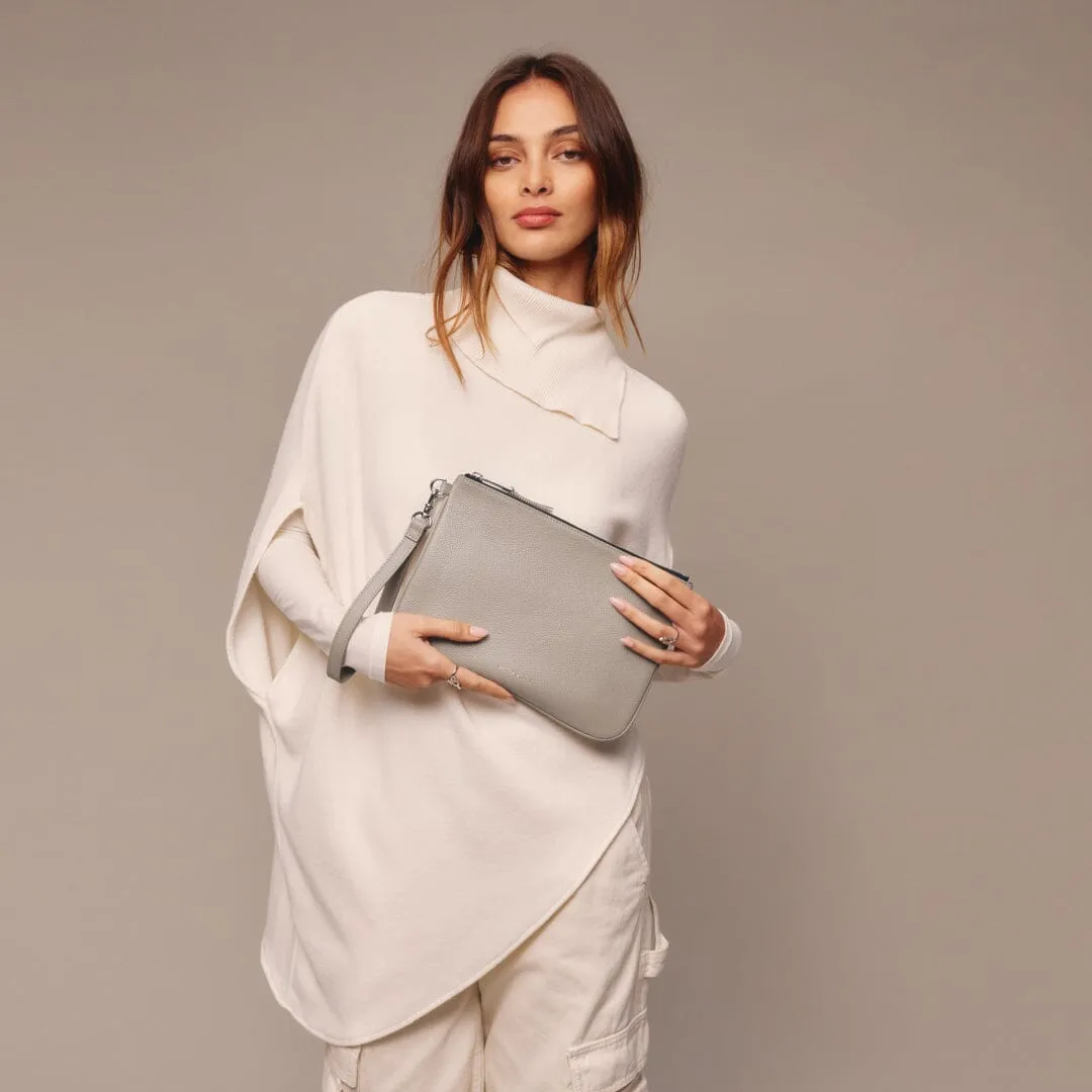 Carryall Zip Pouch - Greige/Silver