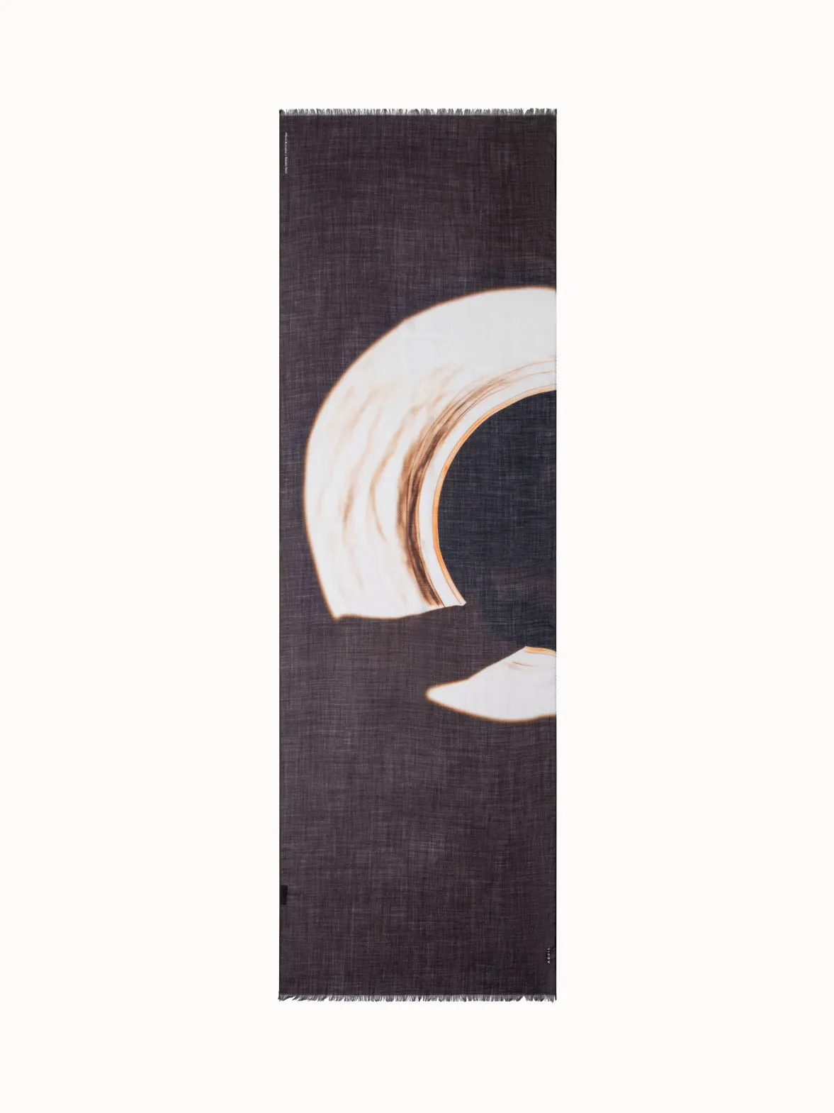 Cashmere Silk Scarf with Mocca Loop Print