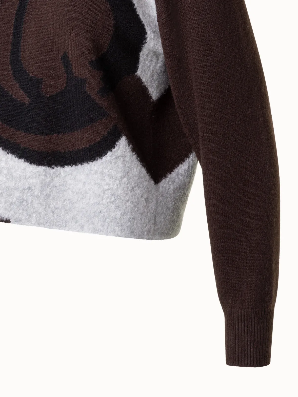 Cashmere Silk Sweater with Bouclé Loop Design