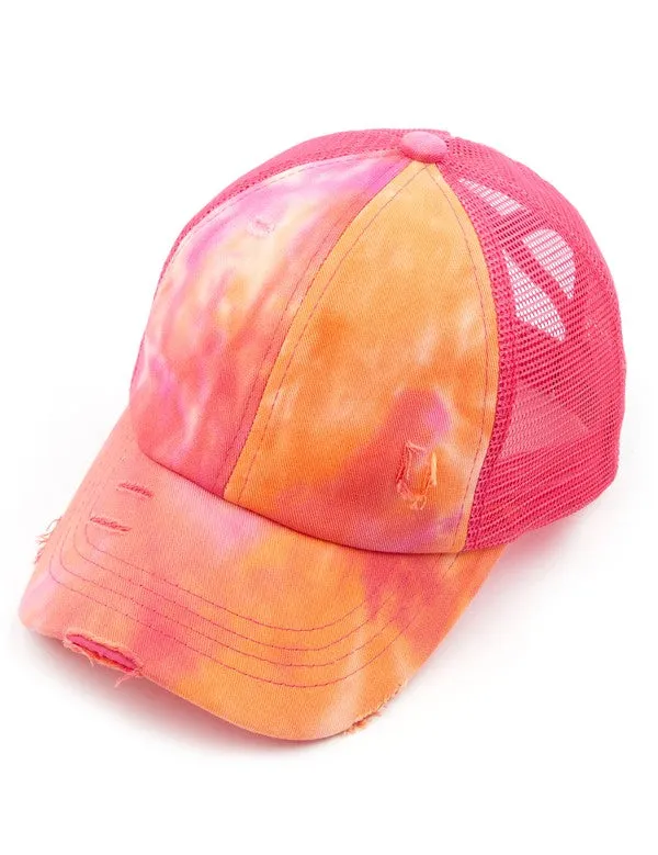 CC Tie Dye Mesh Pony Cap