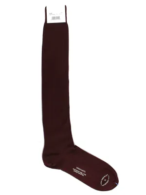 Cesare Attolini Wool Socks Burgundy US 12 / EUR 46 - Over The Calf SALE