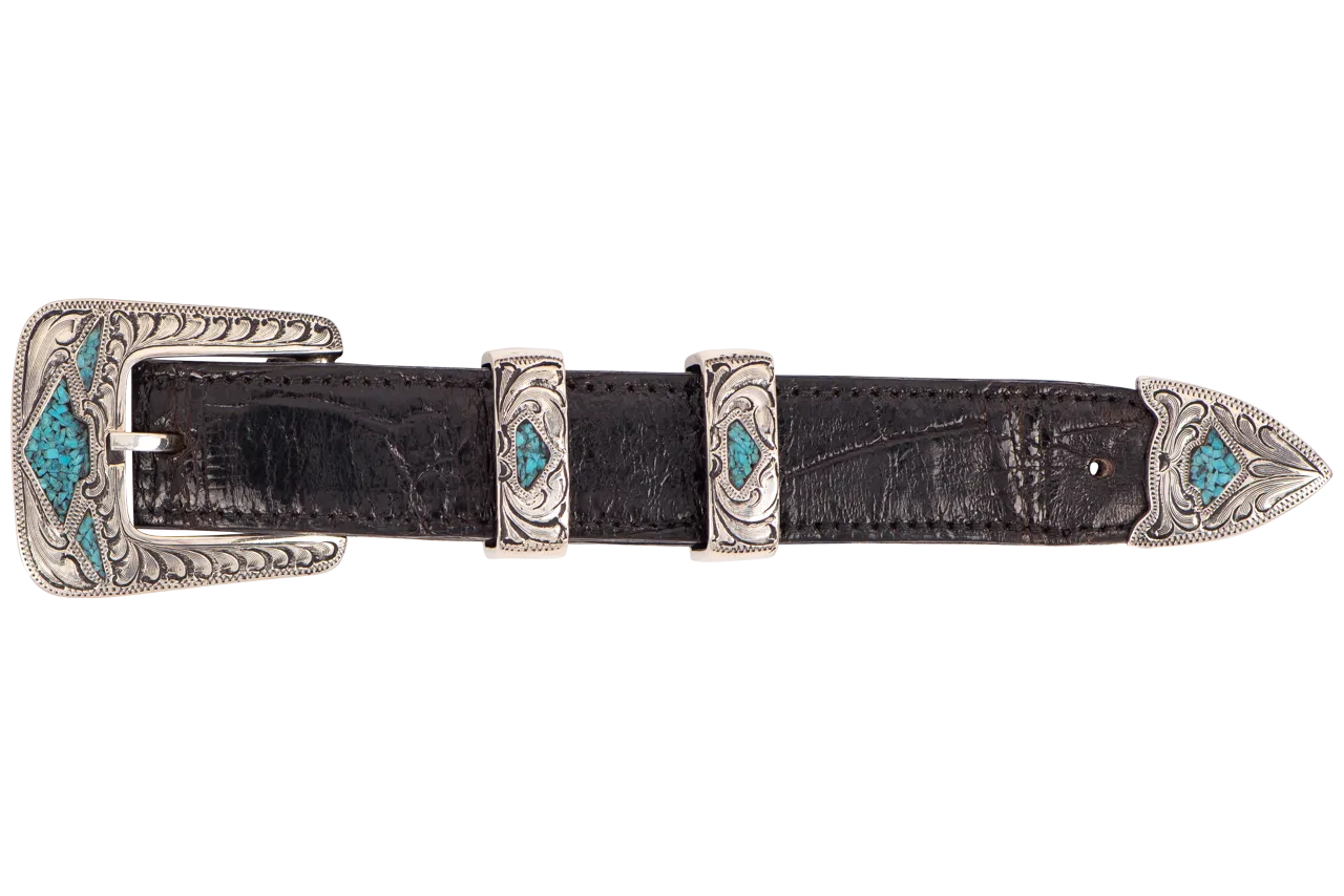 Chacon Turquoise Chip 1" Buckle Set