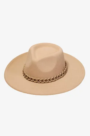 Chain Link tan Fedora Hat