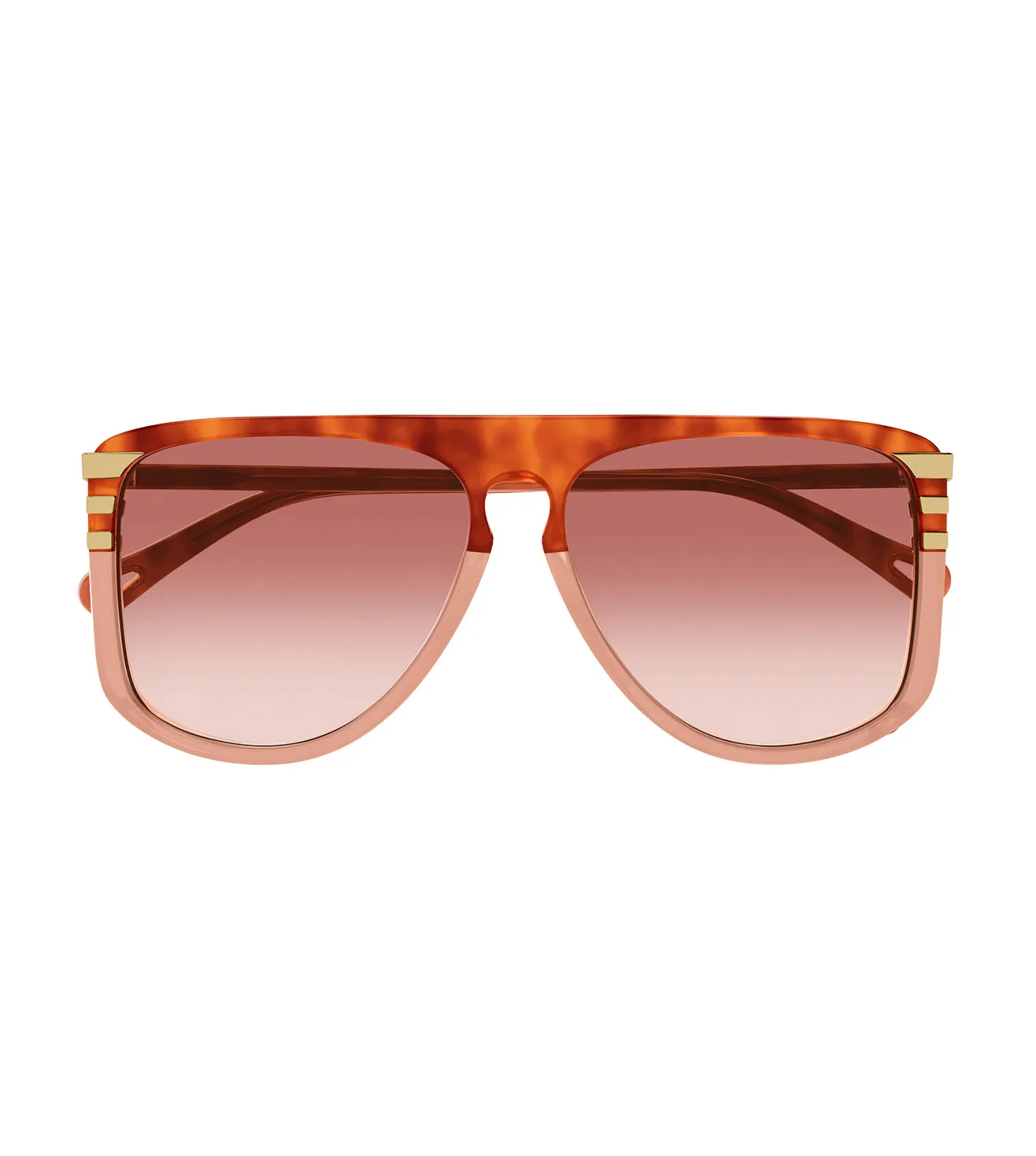 Chloe Women's Orange Aviator Sunglass