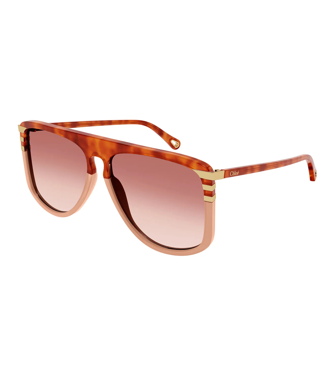 Chloe Women's Orange Aviator Sunglass