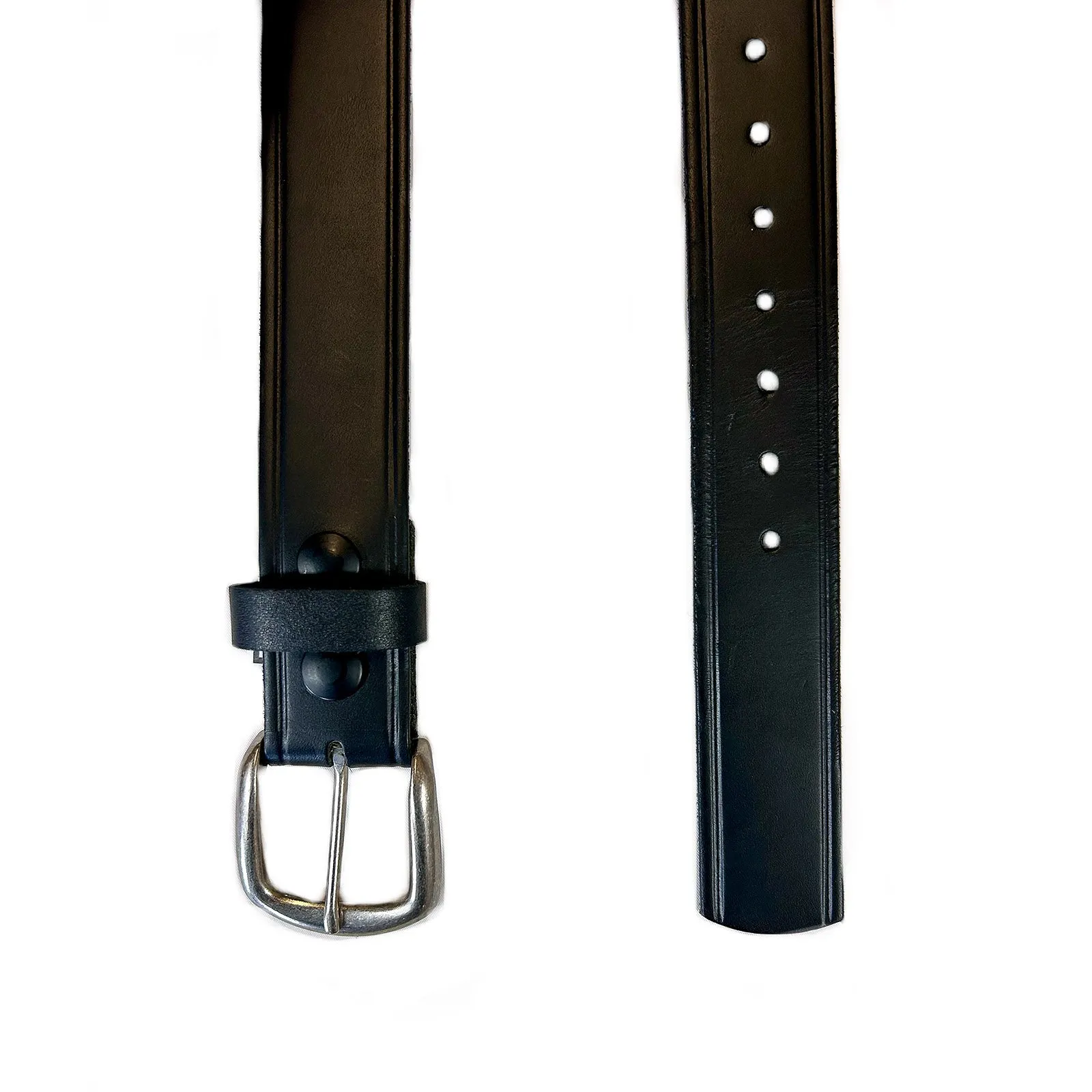 Classic Genuine Black Leather Western Belt