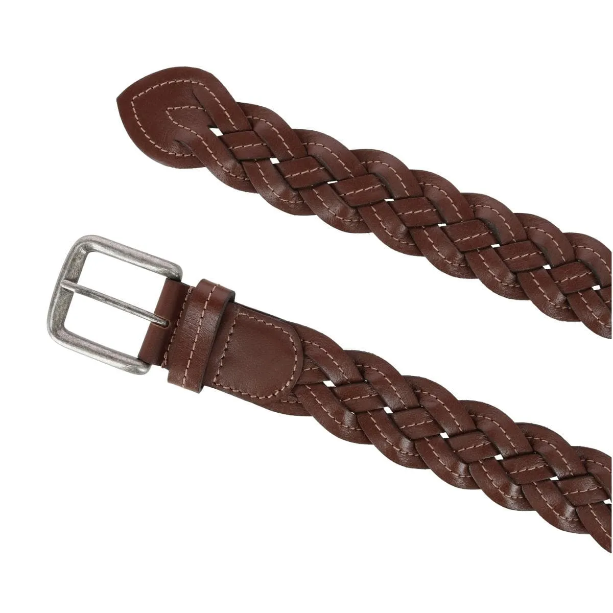 Cowgirls Rock Women's Braided Leather Belt with Contrast Stitching