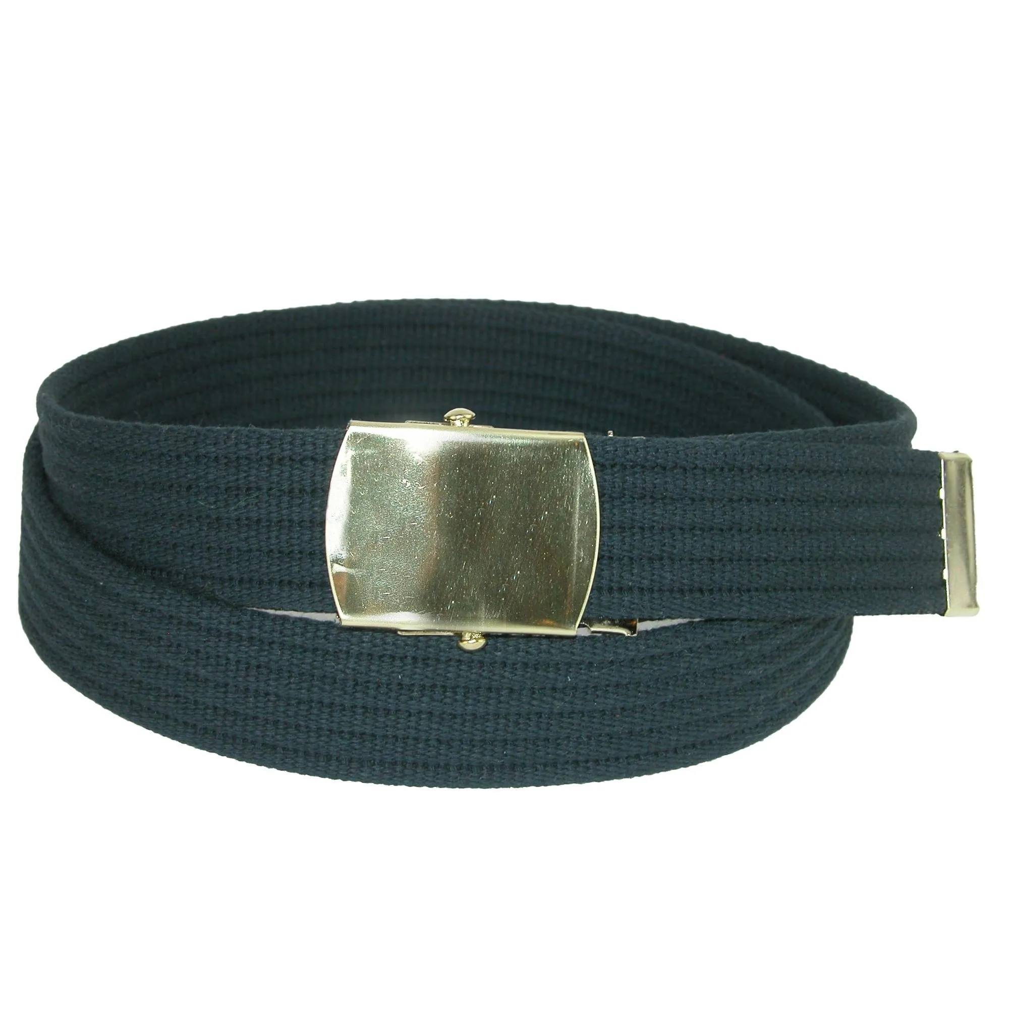 CTM® Big & Tall Ribbed Fabric Belt with Brass Tone Buckle