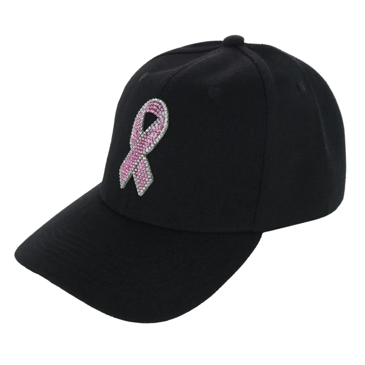 CTM® Breast Cancer Awareness Blinged Ribbon Baseball Cap