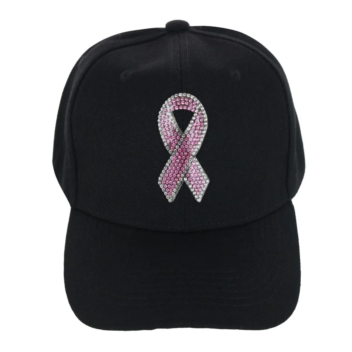 CTM® Breast Cancer Awareness Blinged Ribbon Baseball Cap