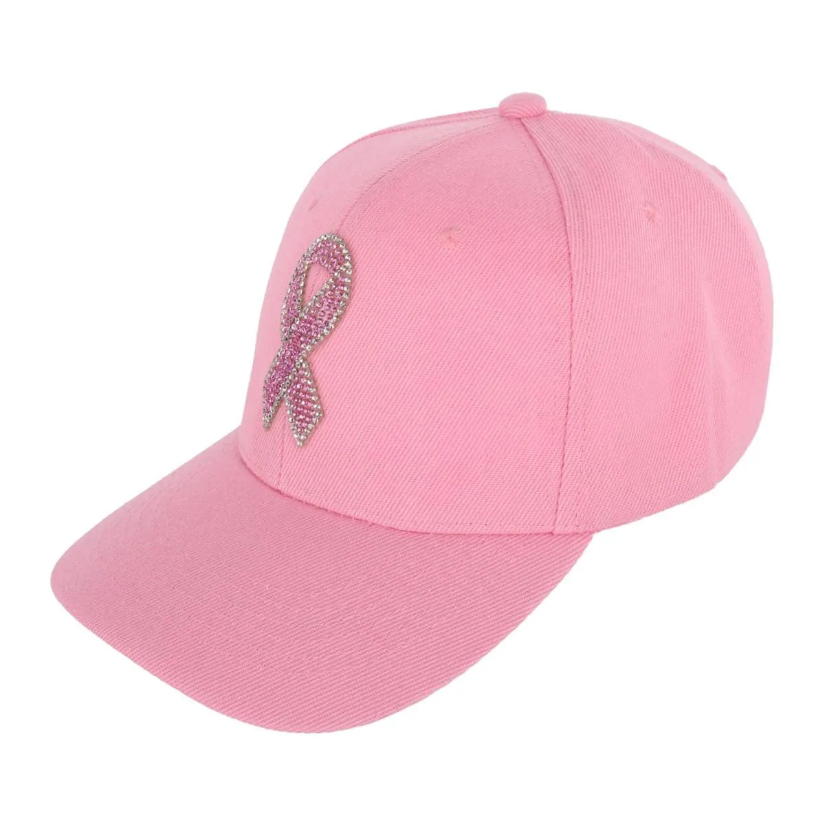 CTM® Breast Cancer Awareness Blinged Ribbon Baseball Cap