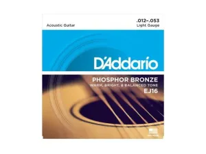 D'Addario EJ16 Phosphor Bronze, Light, 12-53 Acoustic Strings