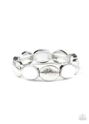 Decadently Dewy White Bracelet - Paparazzi Accessories