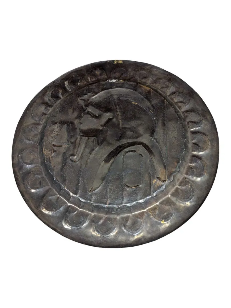 Egyptian Bronze Decorative Plate 19.5"