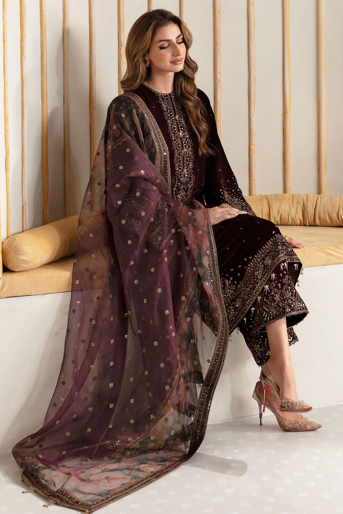 Embroidered Velvet Formal VF-2012