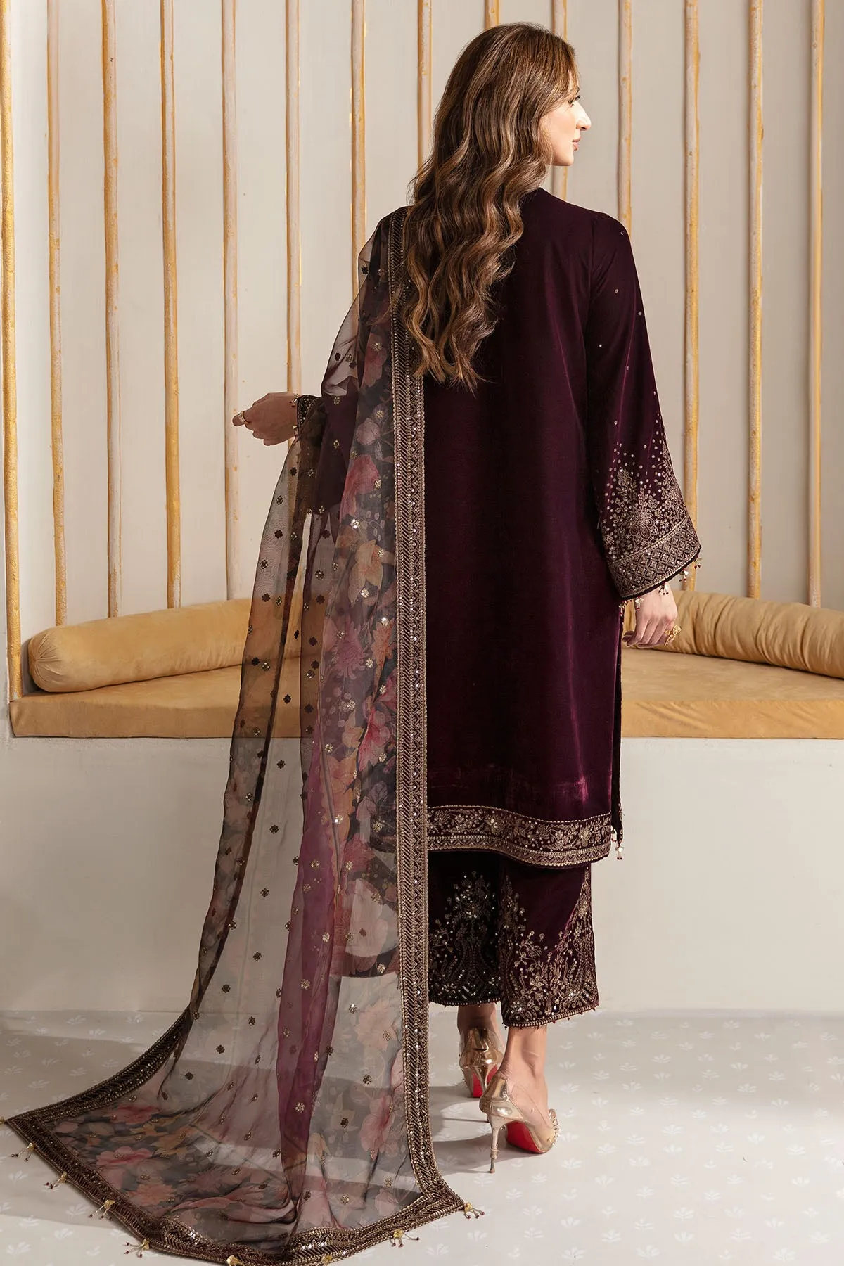 Embroidered Velvet Formal VF-2012