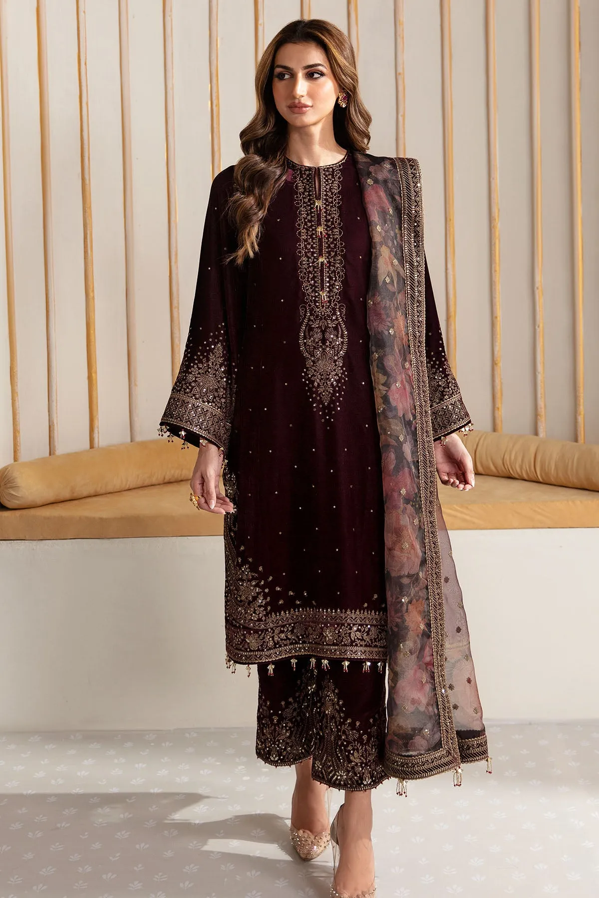 Embroidered Velvet Formal VF-2012