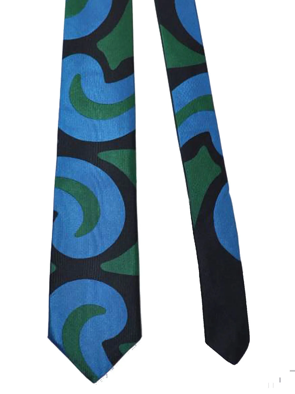 Gene Meyer Tie Navy Royal Blue Green Oversized Paisley