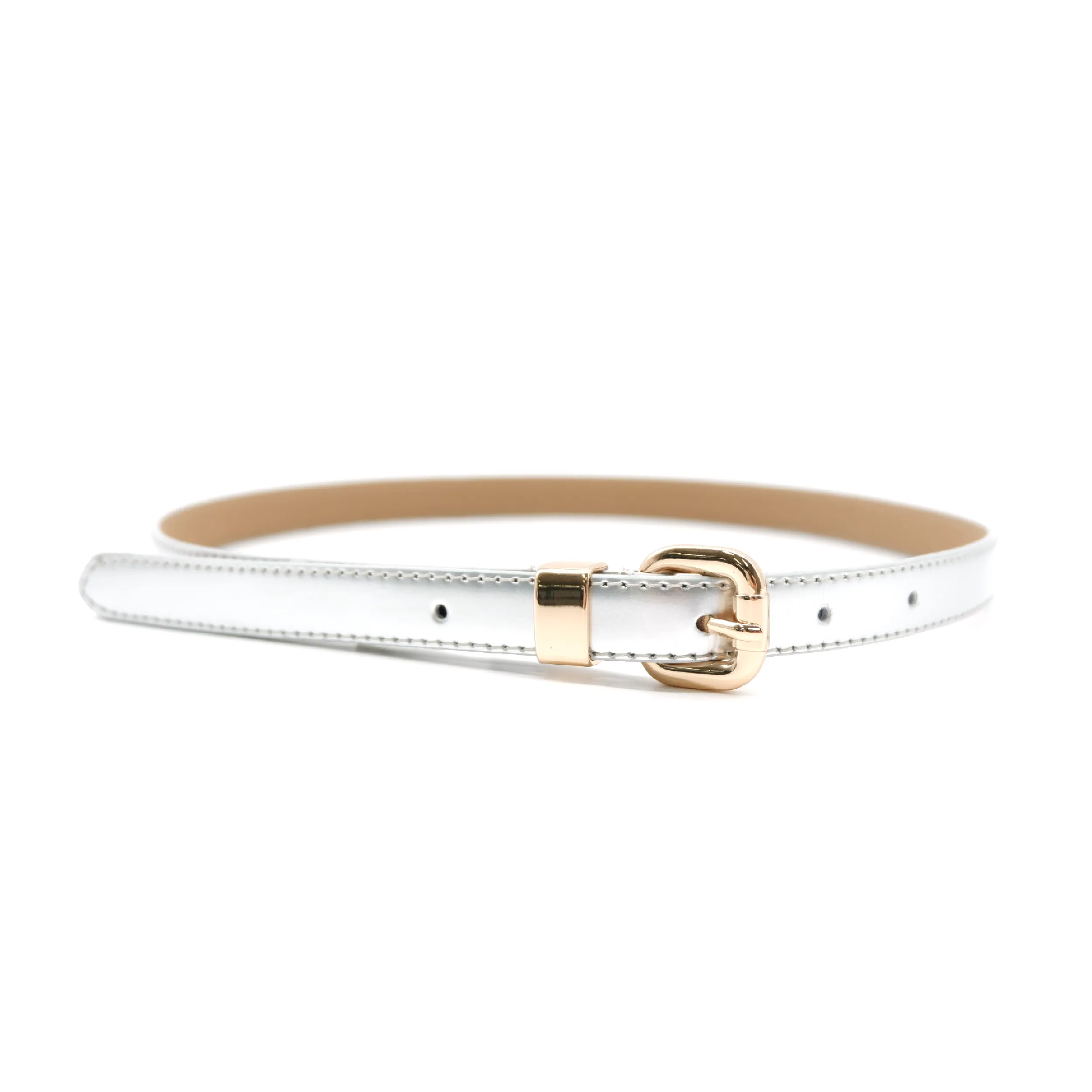 Gift Box | Women's Gold & Silver Skinny Leather Belt Gift Set