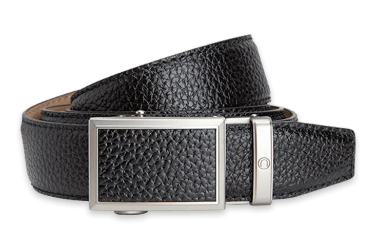 Go-In Pebble Grain Pitch Black, 1 3/8 Strap, Golf Belt